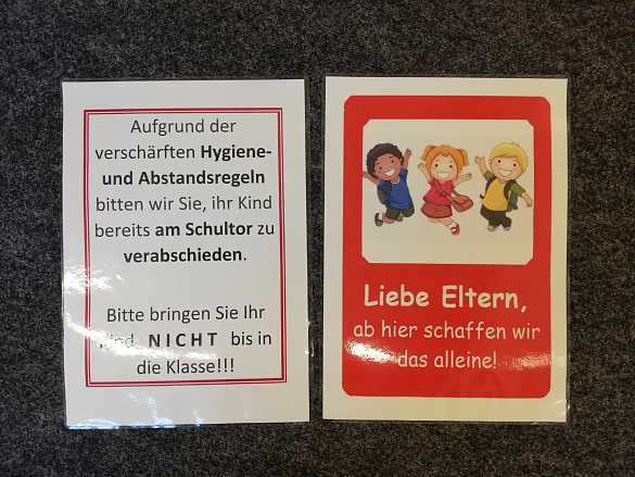 Verabschieden am Schultor